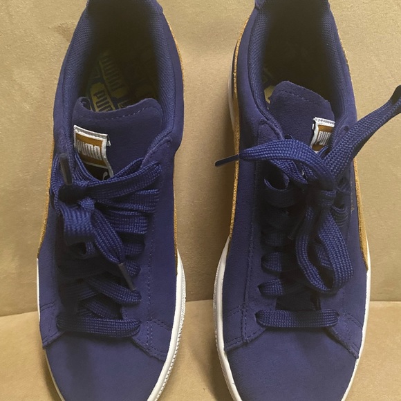 NEW Suede Blue Depths-Apple Cinnamon Puma Sneakers - Picture 2 of 6